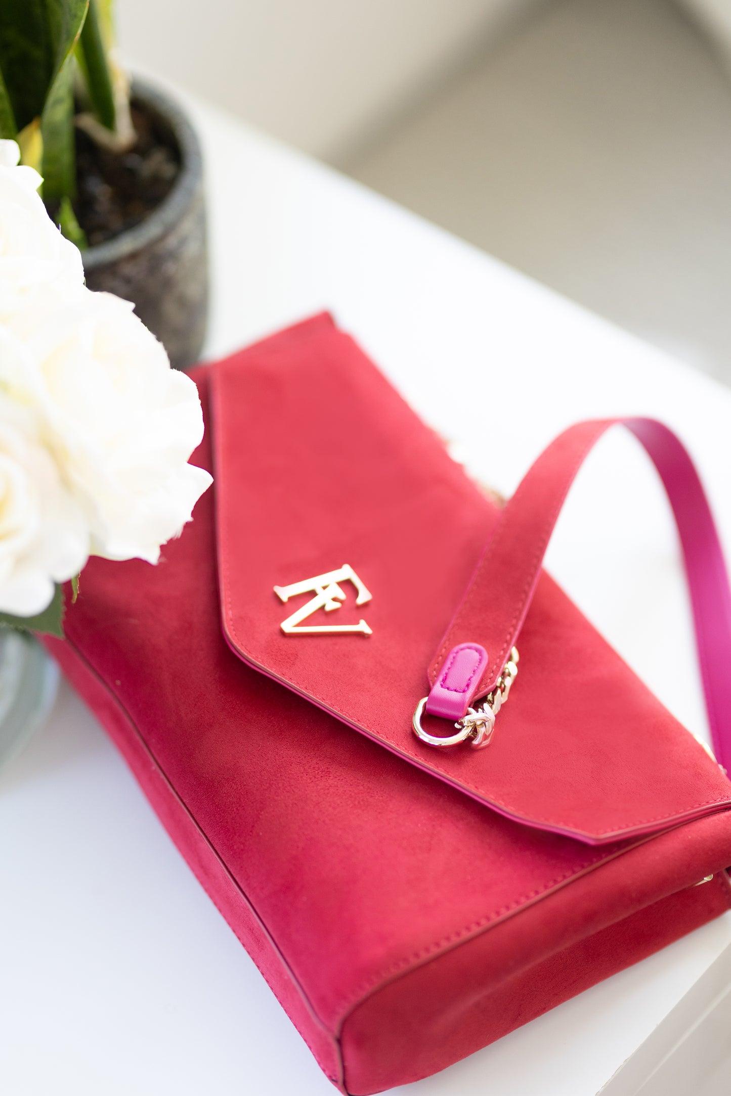 Sac à bandoulière, Collection Livianna, Rouge et Rose