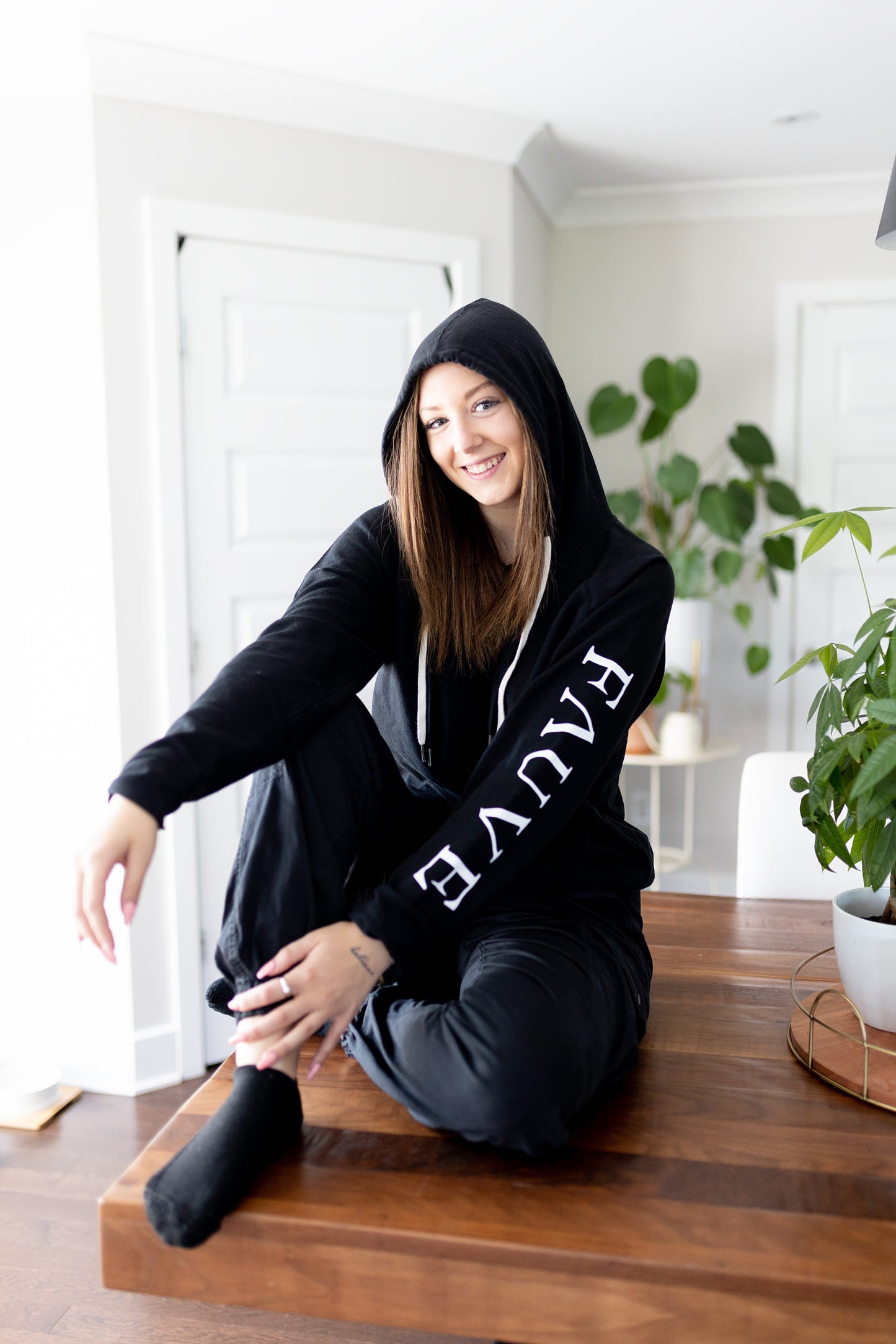 Chandail hoodie Double Cordons