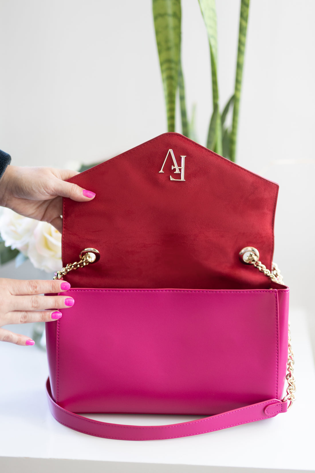 Sac à bandoulière, Collection Livianna,  Rouge et Rose