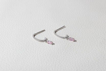 Boucles d'oreilles diamant rose