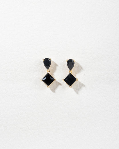 BLK Boucles d'oreilles carrées doubles