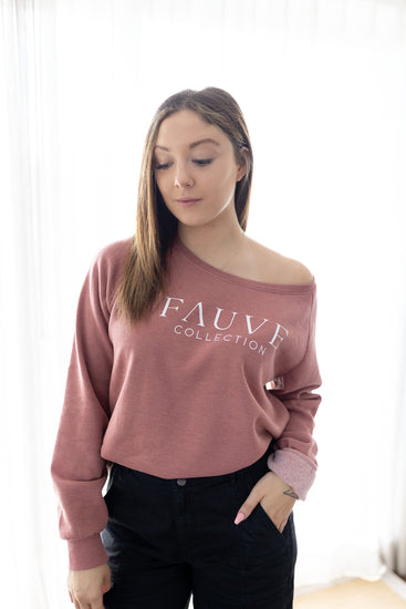 crewneck fauve rose