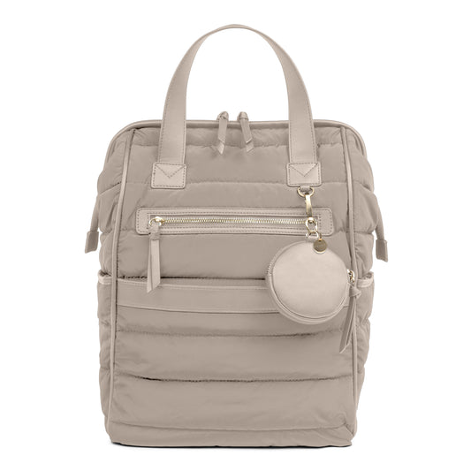 Sac à dos matelassé beige