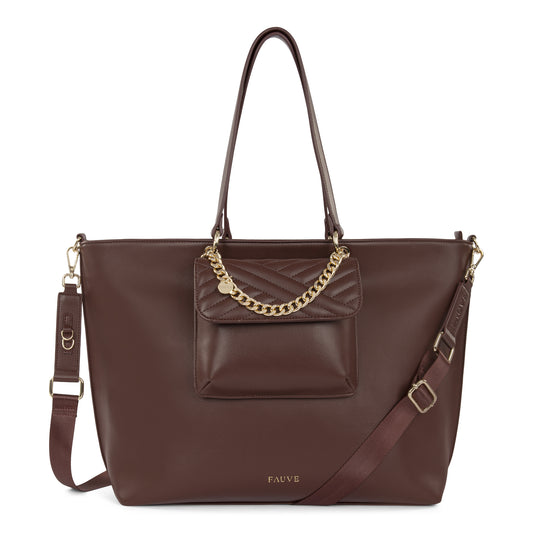Sac Tote en cuir vegan bourgogne