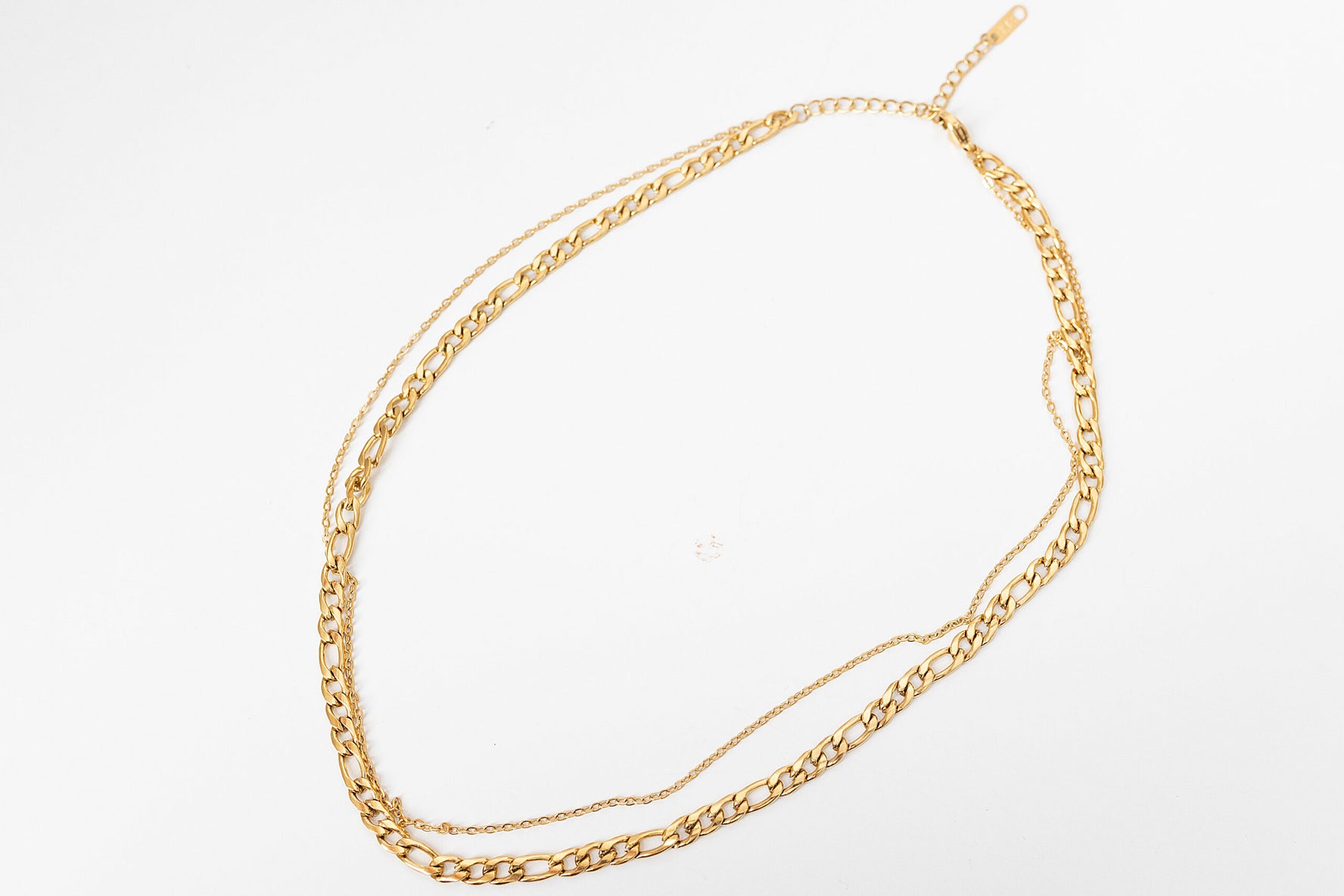 Collier chaine Figaro Double or 14K